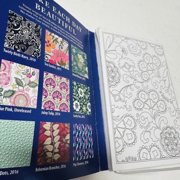 Vera Bradley Color Beautiful Coloring Book VB Designs Made Colorable 2017 1st Ed - Picture 8 of 14